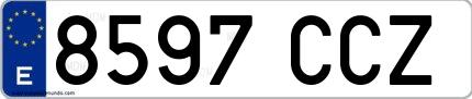 Ejemplo de matrícula española 8597 CCZ