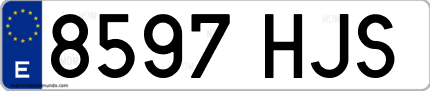 Ejemplo de matrícula de coche ordinaria 8597 HJS