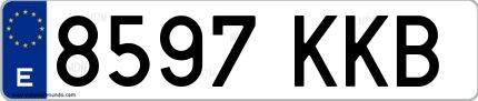 Ejemplo de matrícula española 8597 KKB