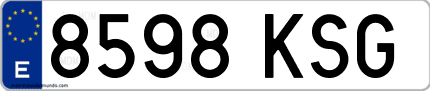 Ejemplo de matrícula de coche ordinaria 8598 KSG