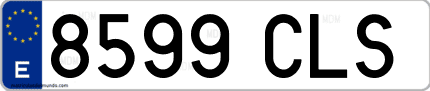 Ejemplo de matrícula de coche ordinaria 8599 CLS