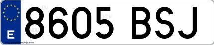 Ejemplo de matrícula española 8605 BSJ