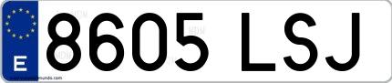 Ejemplo de matrícula española 8605 LSJ