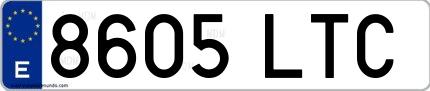 Ejemplo de matrícula española 8605 LTC