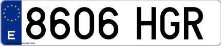 Ejemplo de matrícula de coche ordinaria 8606 HGR
