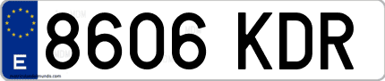 Ejemplo de matrícula de coche ordinaria 8606 KDR