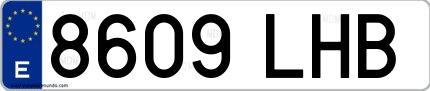 Ejemplo de matrícula española 8609 LHB
