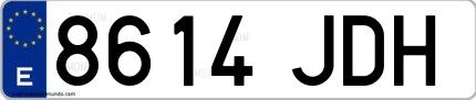 Ejemplo de matrícula española 8614 JDH