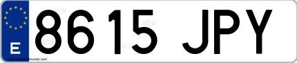 Ejemplo de matrícula española 8615 JPY