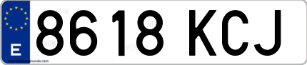 Ejemplo de matrícula de coche ordinaria 8618 KCJ
