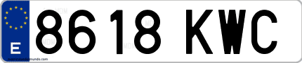Ejemplo de matrícula de coche ordinaria 8618 KWC