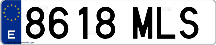 Ejemplo de matrícula de coche ordinaria 8618 MLS