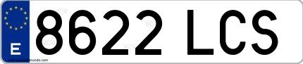 Ejemplo de matrícula española 8622 LCS