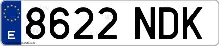 Ejemplo de matrícula española 8622 NDK
