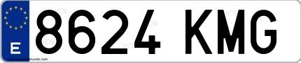 Ejemplo de matrícula española 8624 KMG