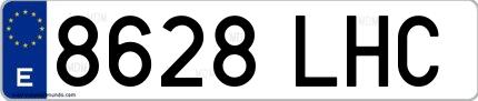 Ejemplo de matrícula española 8628 LHC
