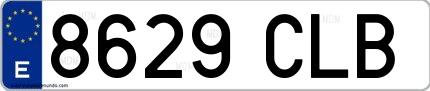 Ejemplo de matrícula española 8629 CLB