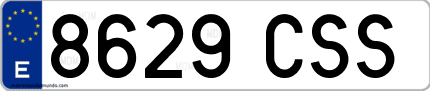 Ejemplo de matrícula de coche ordinaria 8629 CSS