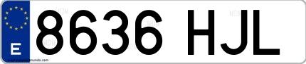 Ejemplo de matrícula española 8636 HJL