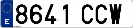 Ejemplo de matrícula de coche ordinaria 8641 CCW