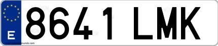 Ejemplo de matrícula española 8641 LMK