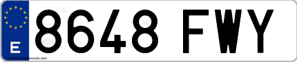 Ejemplo de matrícula de coche ordinaria 8648 FWY