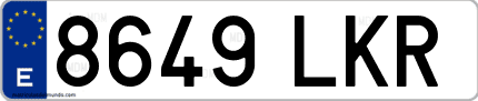 Ejemplo de matrícula de coche ordinaria 8649 LKR