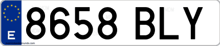 Ejemplo de matrícula de coche ordinaria 8658 BLY