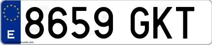 Ejemplo de matrícula española 8659 GKT