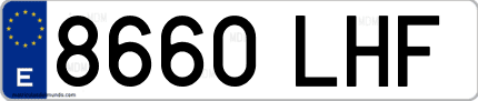 Ejemplo de matrícula de coche ordinaria 8660 LHF