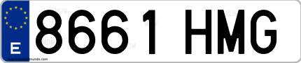 Ejemplo de matrícula de coche ordinaria 8661 HMG