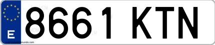Ejemplo de matrícula española 8661 KTN