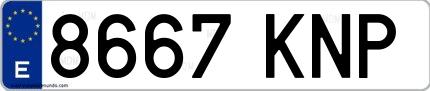 Ejemplo de matrícula española 8667 KNP