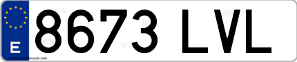 Ejemplo de matrícula de coche ordinaria 8673 LVL
