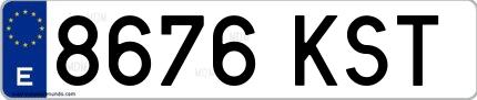 Ejemplo de matrícula española 8676 KST