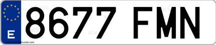 Ejemplo de matrícula de coche ordinaria 8677 FMN