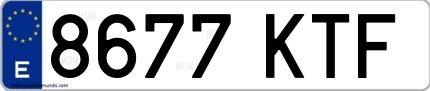 Ejemplo de matrícula española 8677 KTF