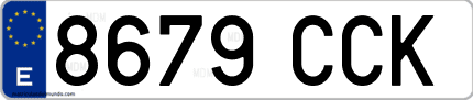 Ejemplo de matrícula de coche ordinaria 8679 CCK