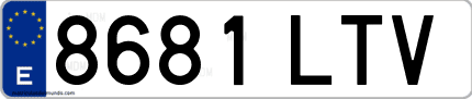 Ejemplo de matrícula de coche ordinaria 8681 LTV