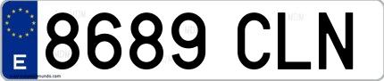 Ejemplo de matrícula española 8689 CLN