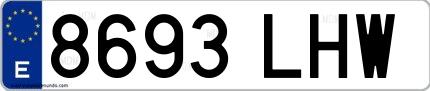 Ejemplo de matrícula española 8693 LHW