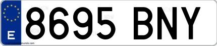 Ejemplo de matrícula española 8695 BNY