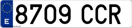 Ejemplo de matrícula española 8709 CCR