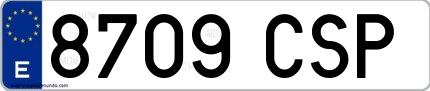 Ejemplo de matrícula española 8709 CSP