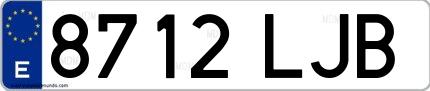 Ejemplo de matrícula española 8712 LJB