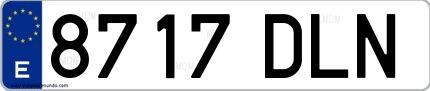 Ejemplo de matrícula española 8717 DLN