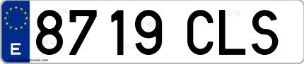 Ejemplo de matrícula española 8719 CLS