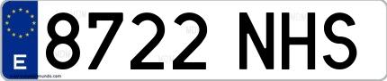 Ejemplo de matrícula española 8722 NHS