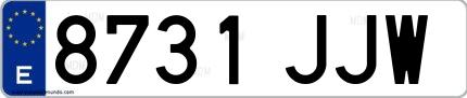 Ejemplo de matrícula española 8731 JJW