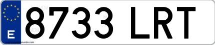 Ejemplo de matrícula española 8733 LRT